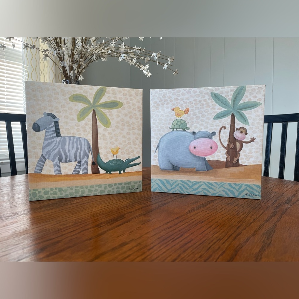 Jungle Animal Canvas Art Set
